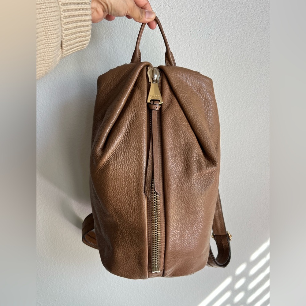 Aimee Kestenberg Leather Backpack - Adjustable Strap Tan